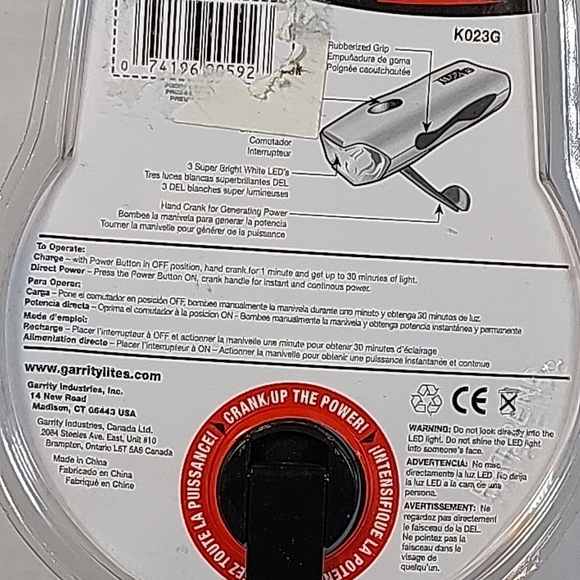 Garrity Power Lite Super Bright 3 LED Flashlight No Battery, No Bulbs Needed/NEW - Picture 8 of 10